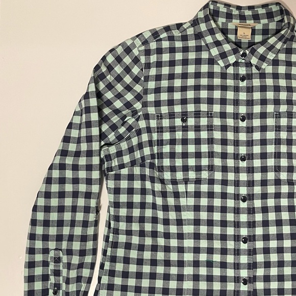 Duluth Trading Company Plaid - Aqua & Navy - Size Large - Picture 4 of 11